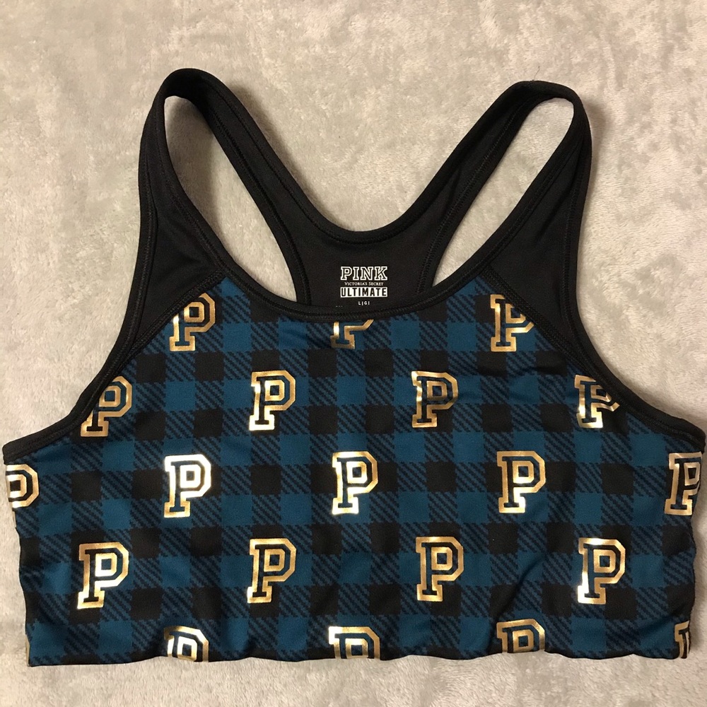 VS Pink Ultimate Sports Bra 💚🖤✨